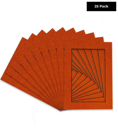 Pack of 25 Basketball Texture Precut Acid-Free Matboard Set with Clear Bags & Backings
