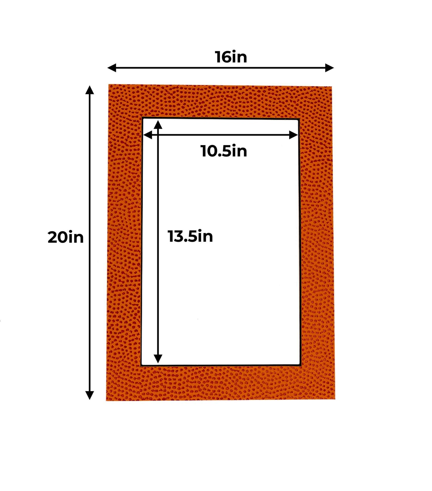 Pack of 25 Basketball Texture Precut Acid-Free Matboard Set with Clear Bags & Backings