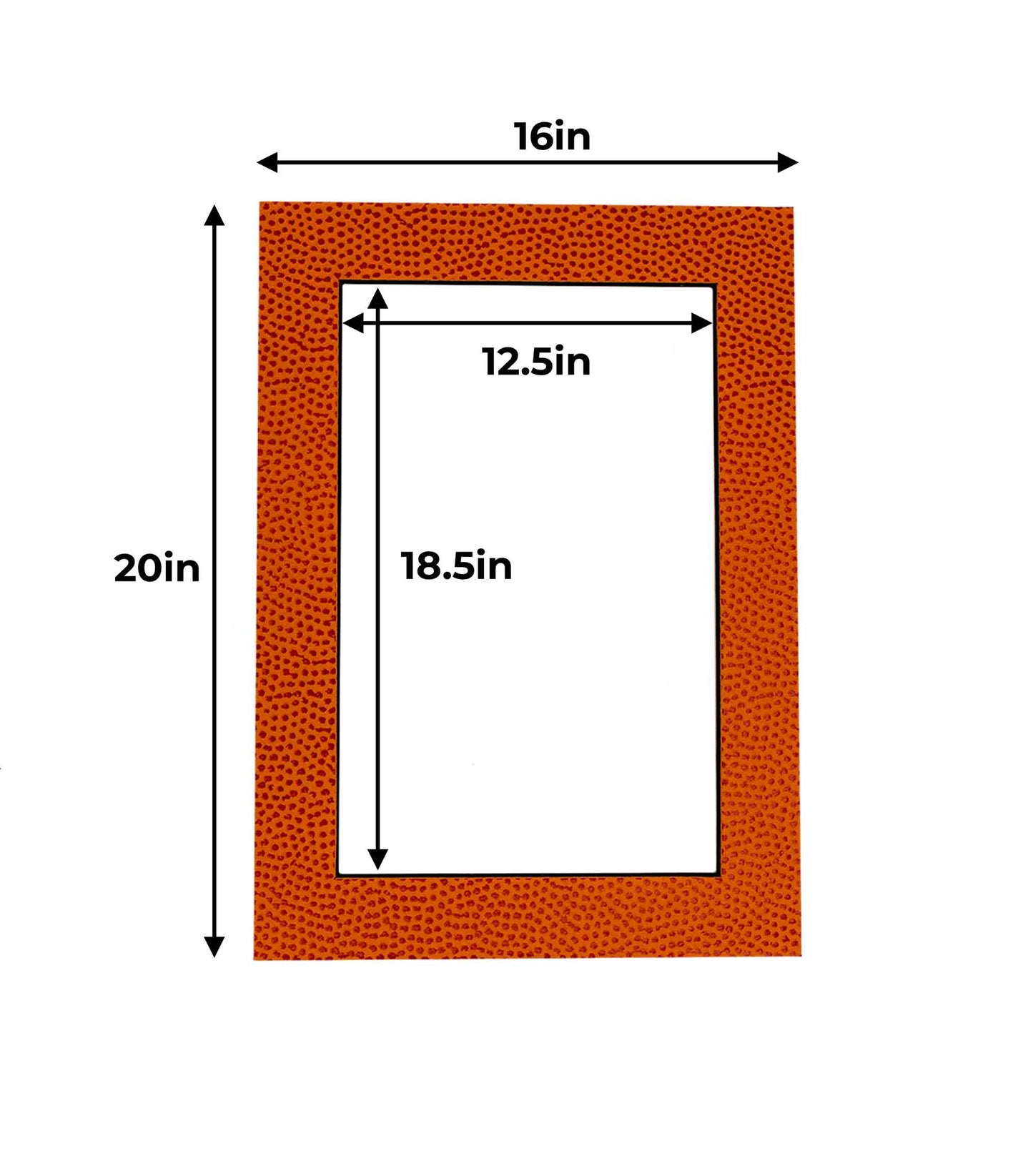 Pack of 10 Basketball Texture Precut Acid-Free Matboard Set with Clear Bags & Backings