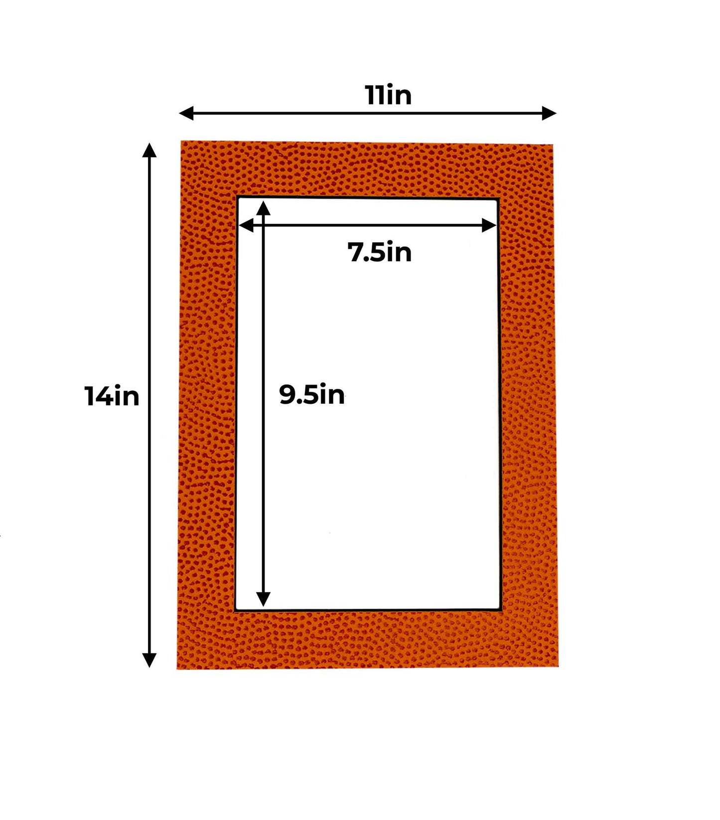 Pack of 25 Basketball Texture Precut Acid-Free Matboard Set with Clear Bags & Backings