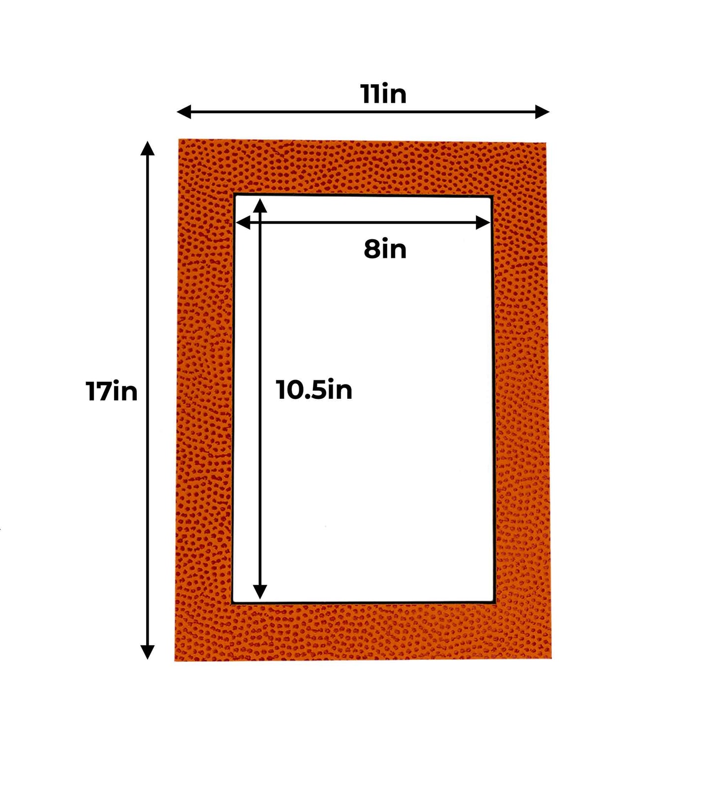 Pack of 25 Basketball Texture Precut Acid-Free Matboard Set with Clear Bags & Backings