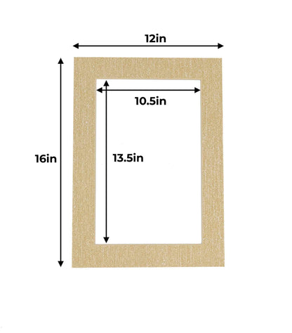 Pack of 10 Fresh Linen Canvas Precut Acid-Free Matboard Set with Clear Bags & Backings