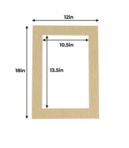 Pack of 25 Fresh Linen Canvas Precut Acid-Free Matboard Set with Clear Bags & Backings