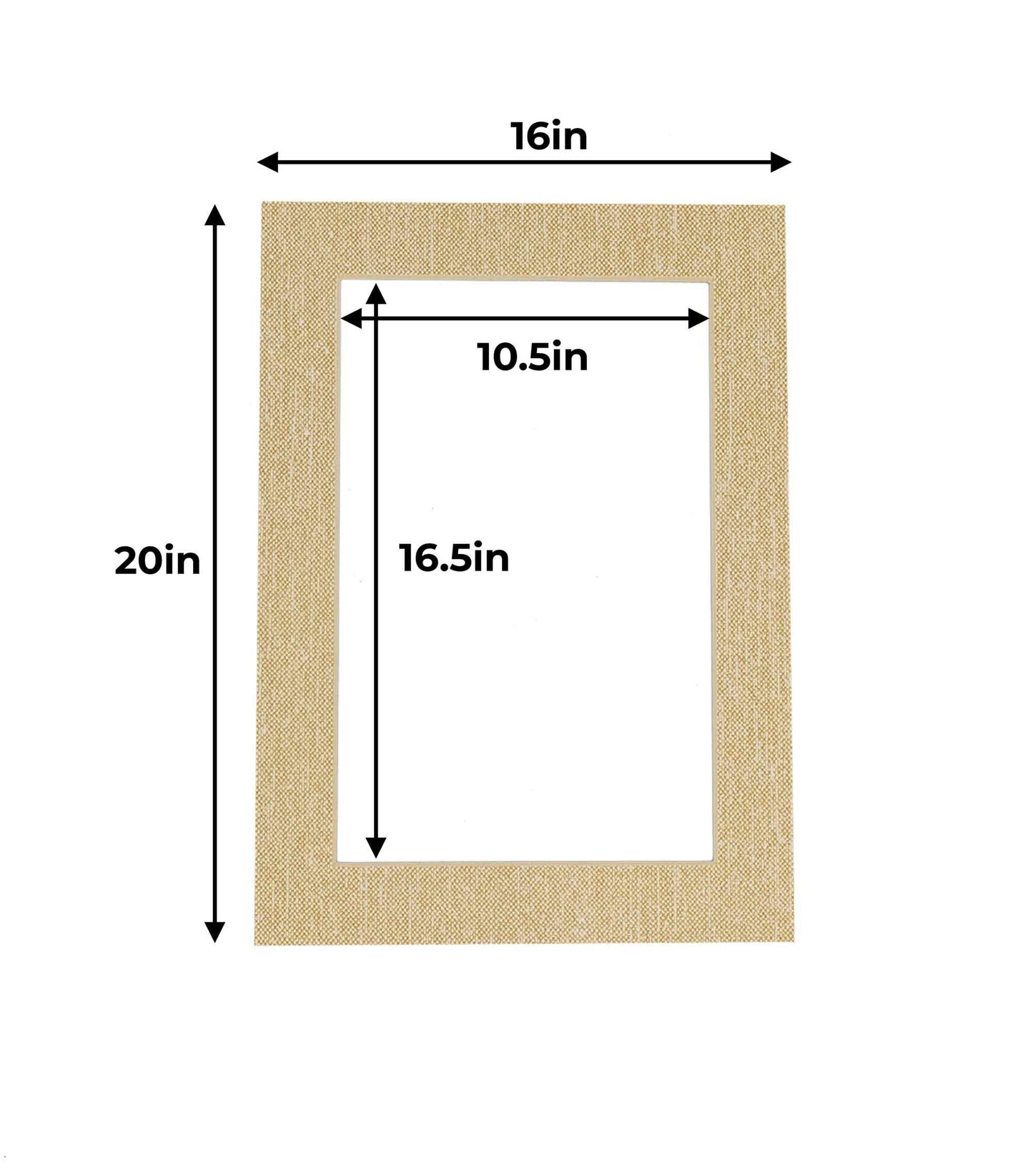 Pack of 25 Fresh Linen Canvas Precut Acid-Free Matboard Set with Clear Bags & Backings