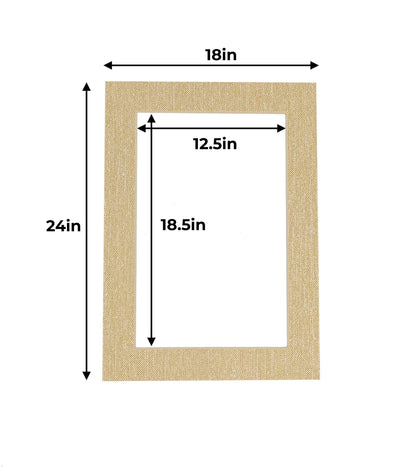 Pack of 25 Fresh Linen Canvas Precut Acid-Free Matboard Set with Clear Bags & Backings