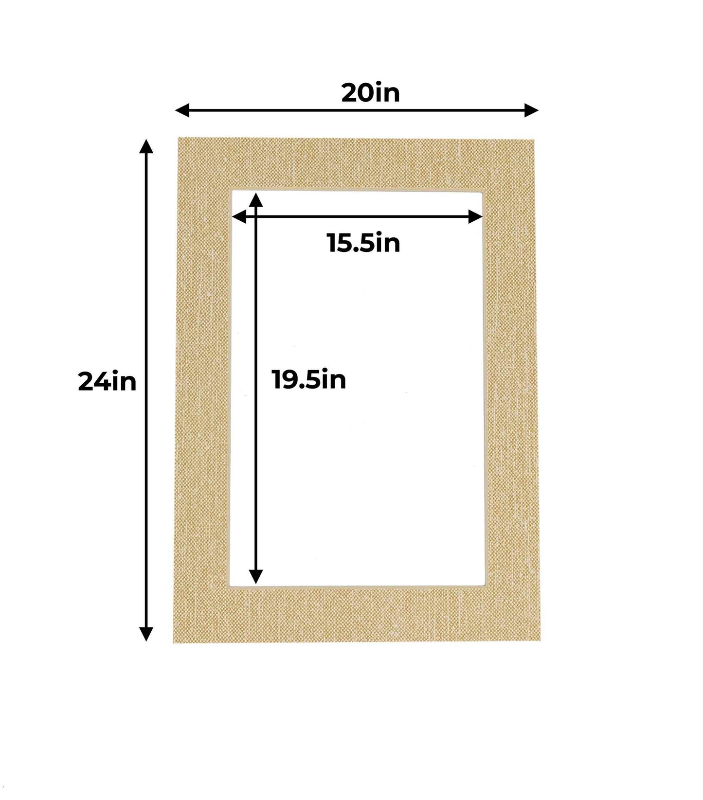 Pack of 10 Fresh Linen Canvas Precut Acid-Free Matboard Set with Clear Bags & Backings