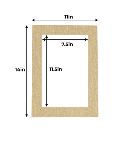 Pack of 10 Fresh Linen Canvas Precut Acid-Free Matboard Set with Clear Bags & Backings