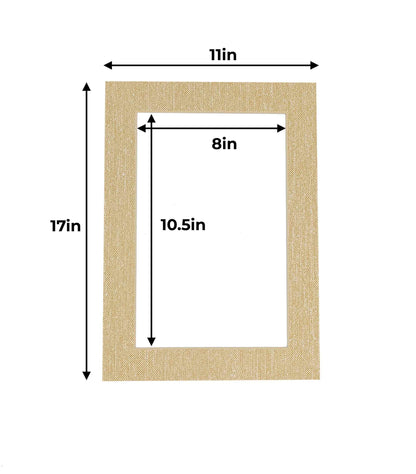 Pack of 25 Fresh Linen Canvas Precut Acid-Free Matboard Set with Clear Bags & Backings