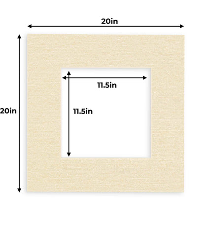 Pack of 10 Fresh Linen Canvas Precut Acid-Free Matboard Set with Clear Bags & Backings