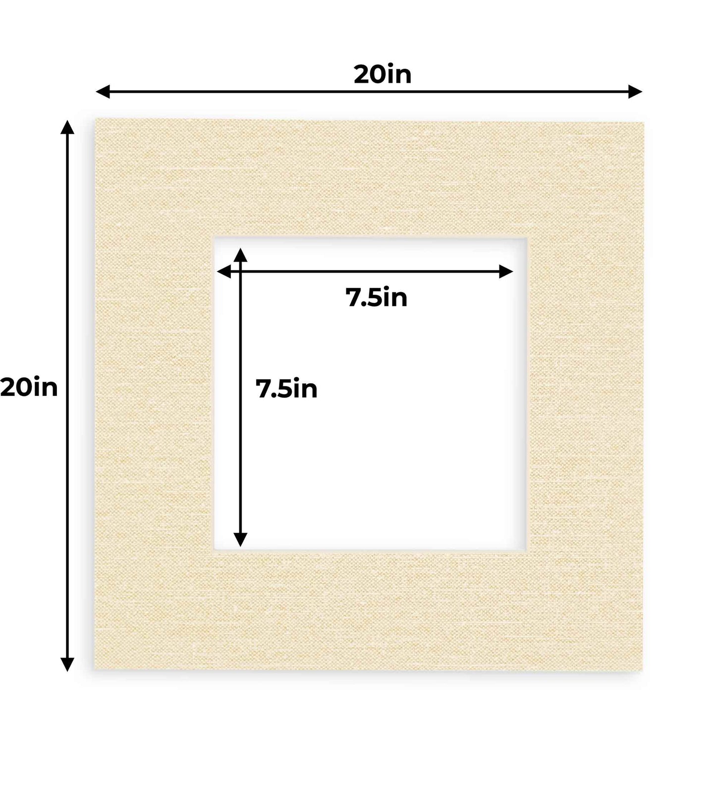 Pack of 25 Fresh Linen Canvas Precut Acid-Free Matboard Set with Clear Bags & Backings