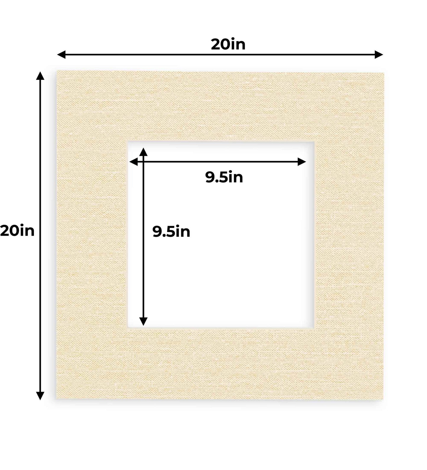 Pack of 10 Fresh Linen Canvas Precut Acid-Free Matboard Set with Clear Bags & Backings
