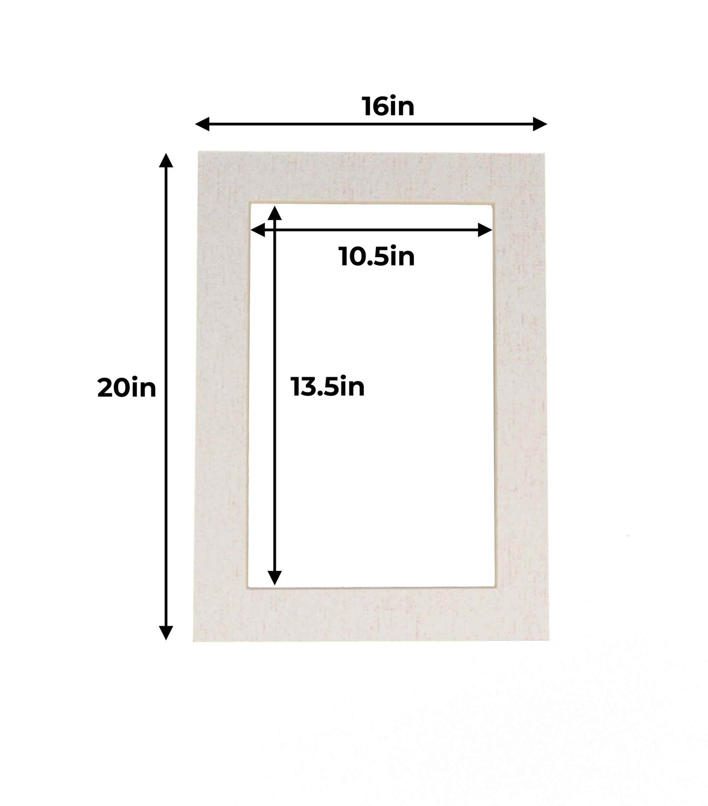 Pack of 10 White Linen Canvas Precut Acid-Free Matboard Set with Clear Bags & Backings