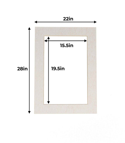 Pack of 10 White Linen Canvas Precut Acid-Free Matboard Set with Clear Bags & Backings