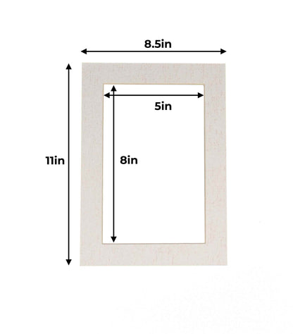 Pack of 25 White Linen Canvas Precut Acid-Free Matboards