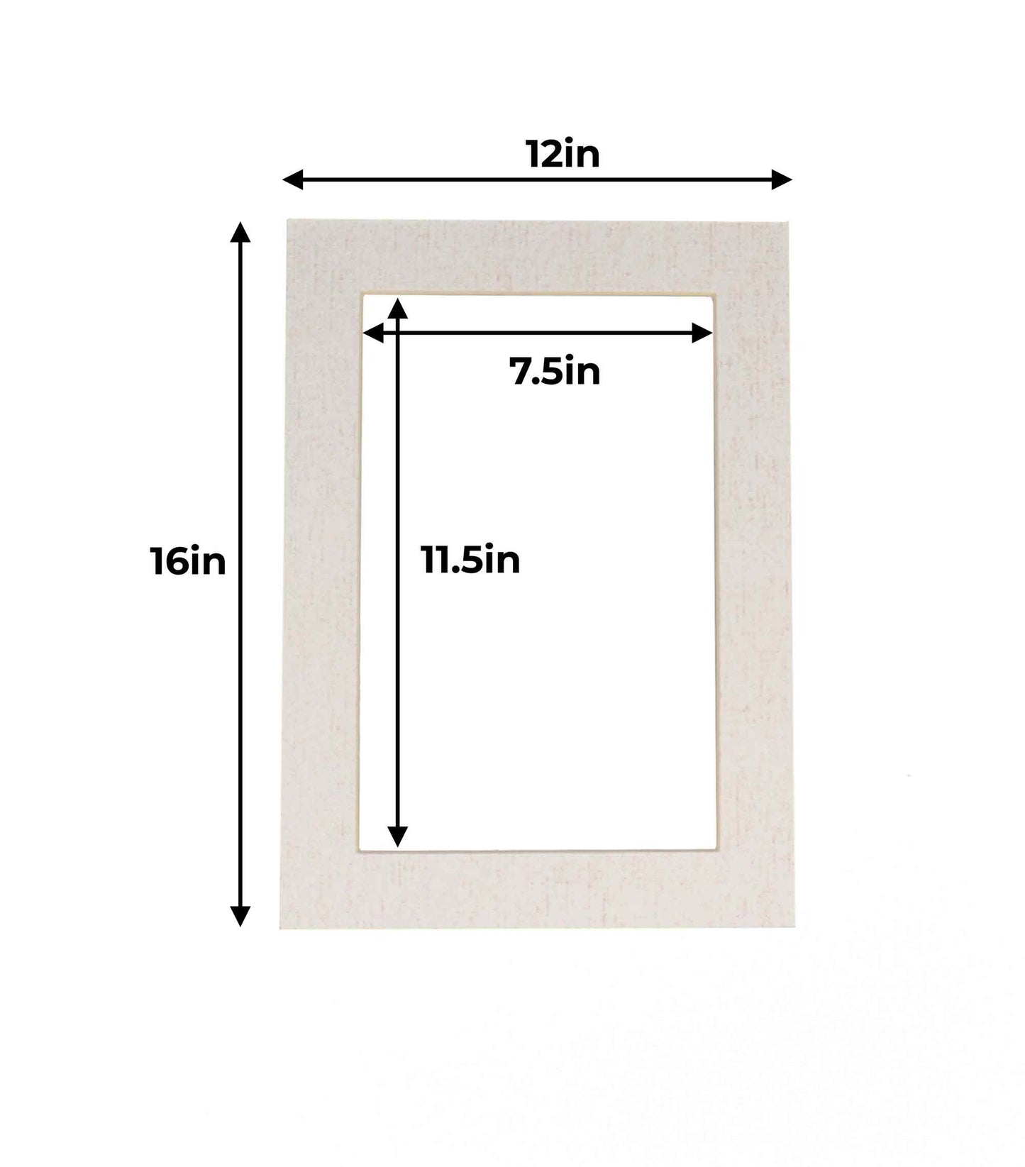 Pack of 10 White Linen Canvas Precut Acid-Free Matboard Set with Clear Bags & Backings