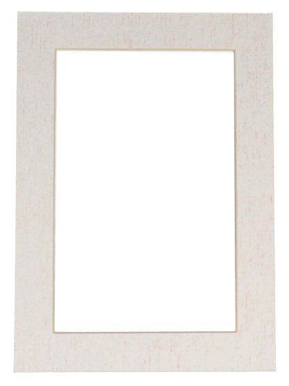White Linen Canvas Precut Acid-Free Matboard Set with Clear Bag & Backing