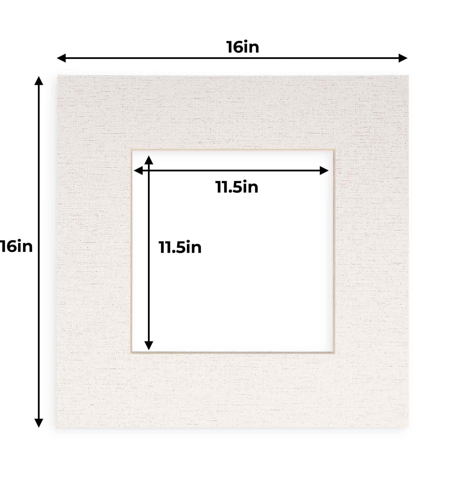 White Linen Canvas Precut Acid-Free Matboard Set with Clear Bag & Backing