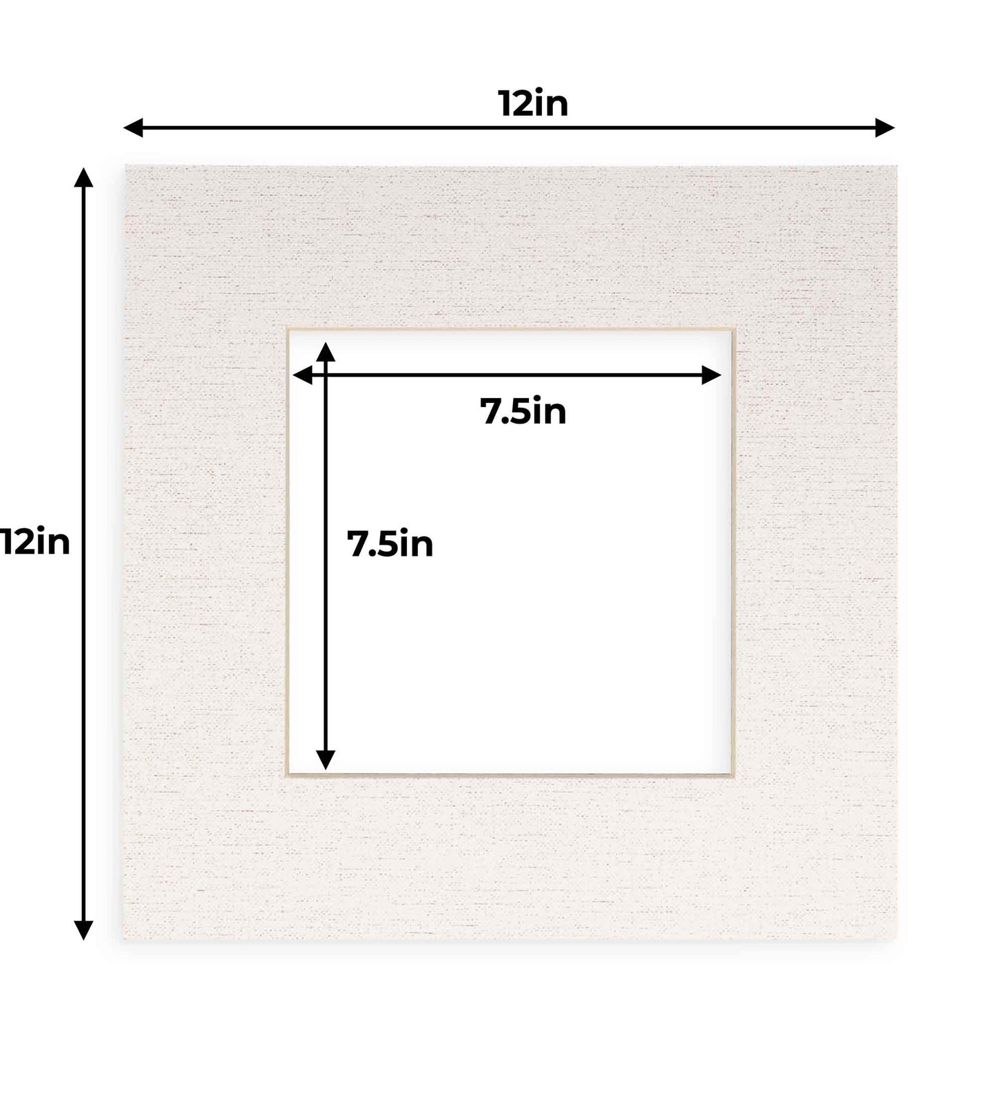 Pack of 10 White Linen Canvas Precut Acid-Free Matboard Set with Clear Bags & Backings