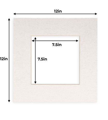 Pack of 10 White Linen Canvas Precut Acid-Free Matboard Set with Clear Bags & Backings