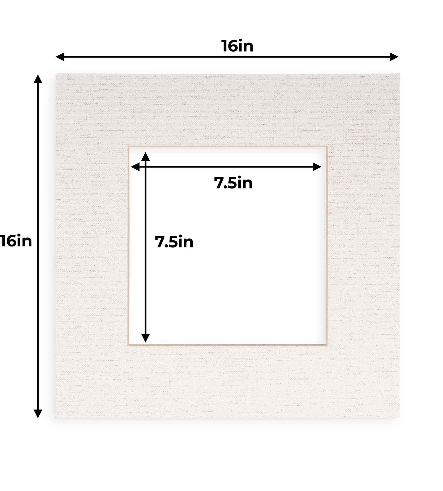 Pack of 10 White Linen Canvas Precut Acid-Free Matboard Set with Clear Bags & Backings