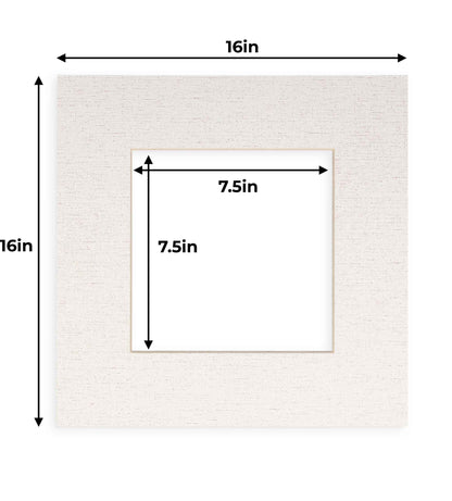 Pack of 10 White Linen Canvas Precut Acid-Free Matboard Set with Clear Bags & Backings