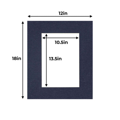 Navy Canvas Texture Precut Acid-Free Matboard Set with Clear Bag & Backing