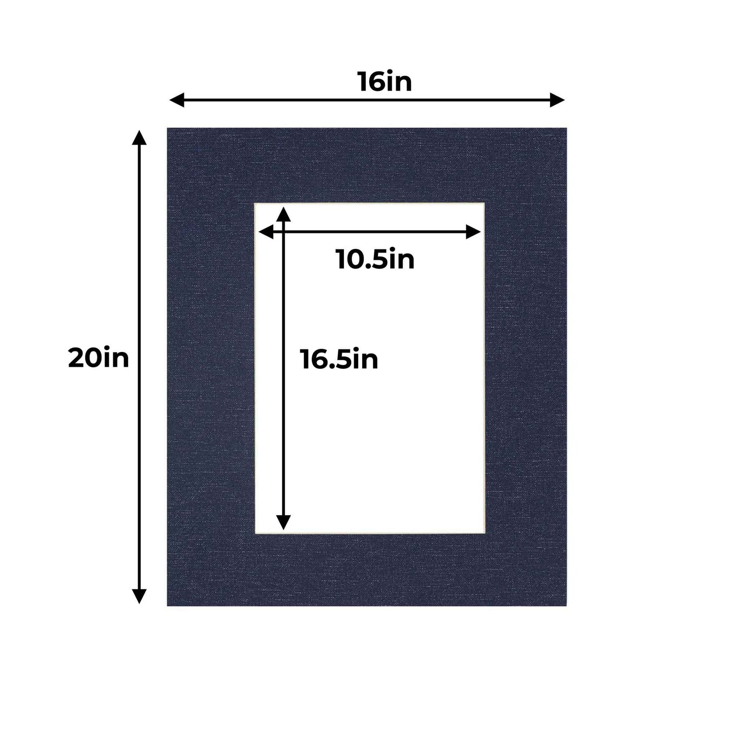 Navy Canvas Texture Precut Acid-Free Matboard Set with Clear Bag & Backing