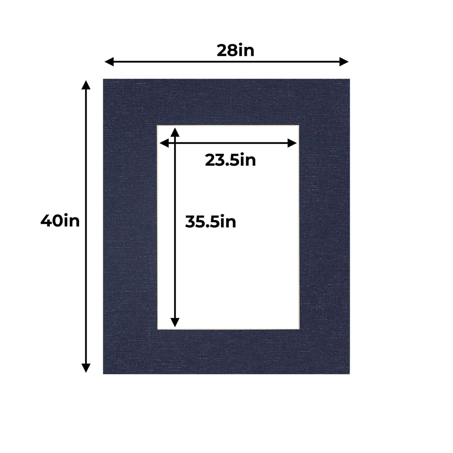 Pack of 10 Navy Canvas Texture Precut Acid-Free Matboards