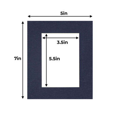 Pack of 25 Navy Canvas Texture Precut Acid-Free Matboards