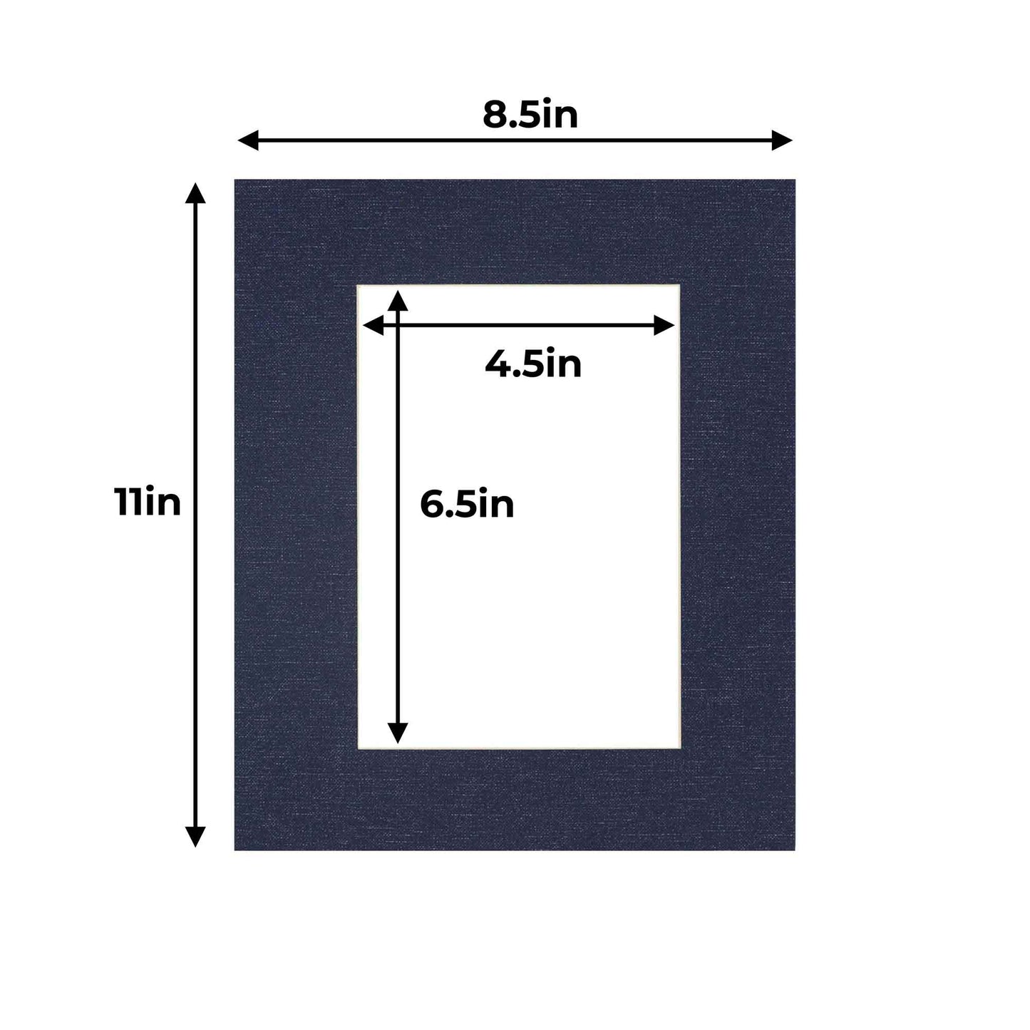 Pack of 10 Navy Canvas Texture Precut Acid-Free Matboards