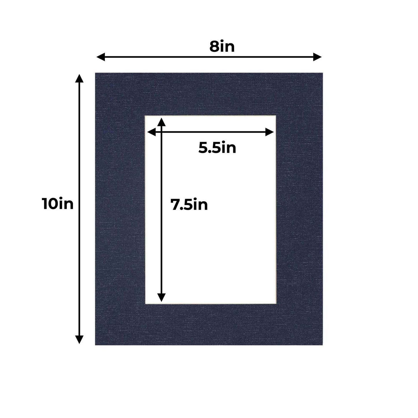 Pack of 25 Navy Canvas Texture Precut Acid-Free Matboards