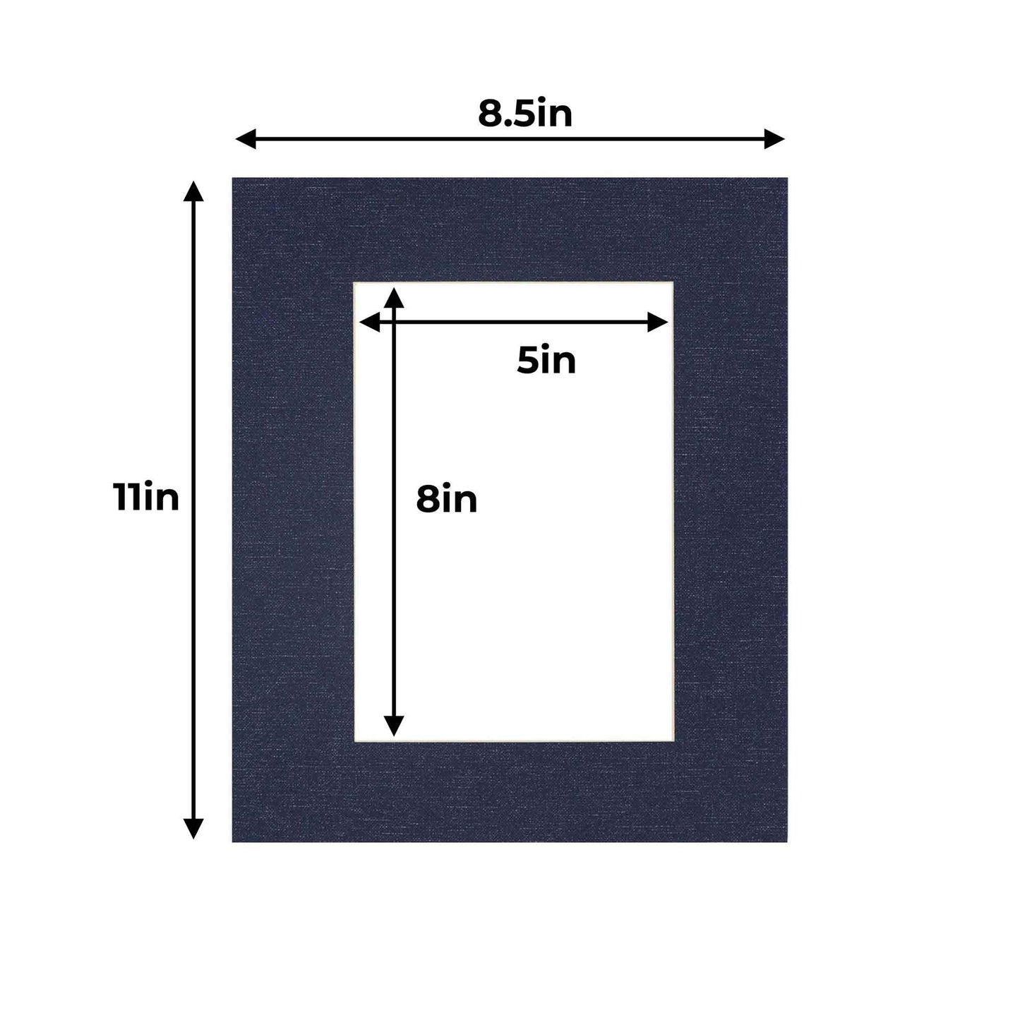 Pack of 25 Navy Canvas Texture Precut Acid-Free Matboards