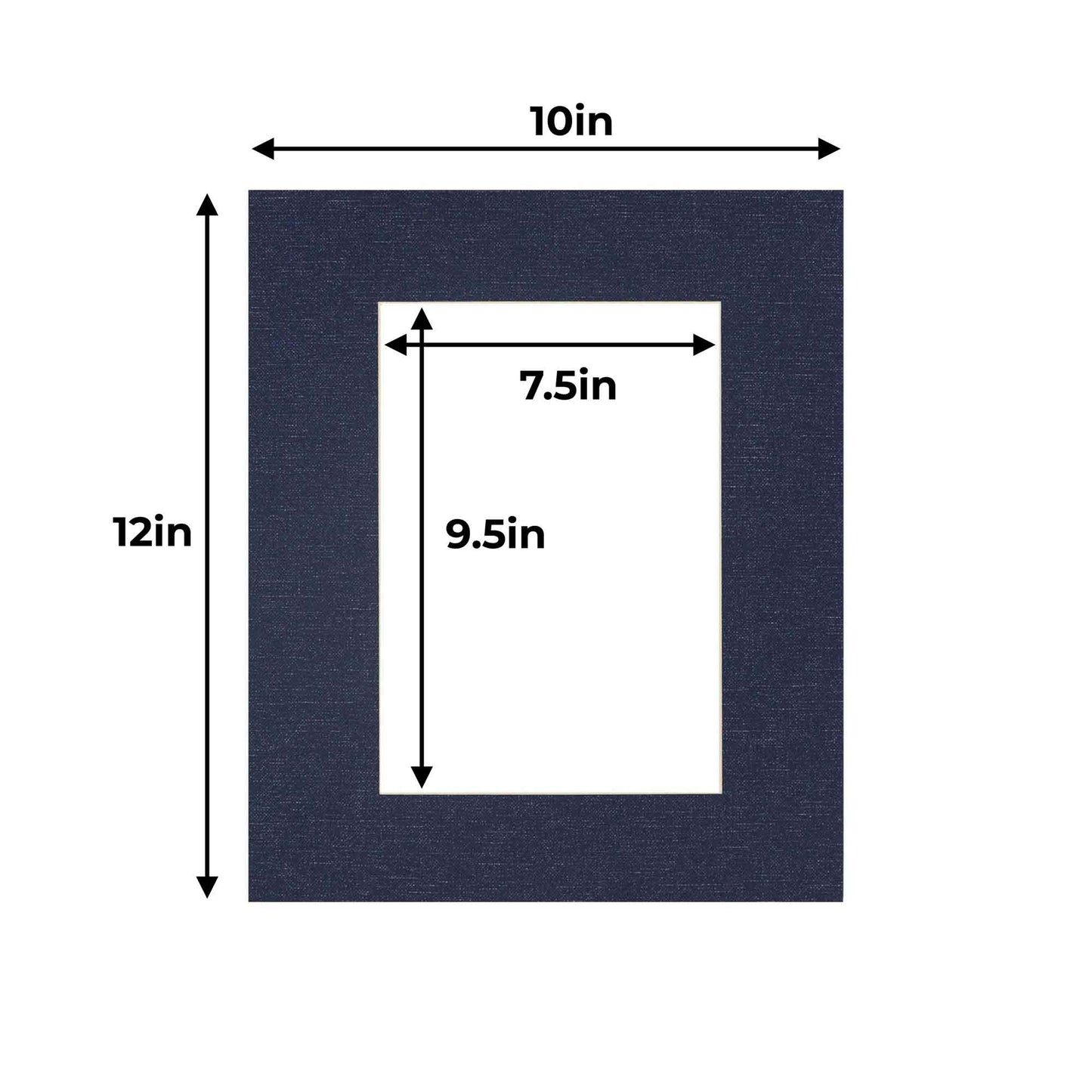 Pack of 10 Navy Canvas Texture Precut Acid-Free Matboards