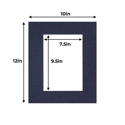 Pack of 25 Navy Canvas Texture Precut Acid-Free Matboards