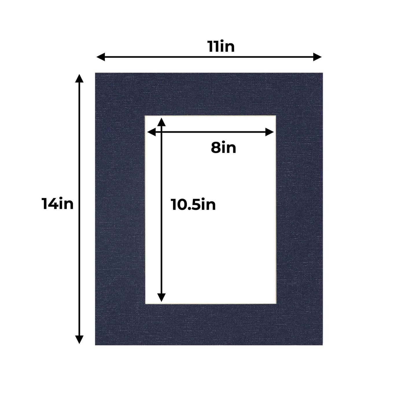 Pack of 10 Navy Canvas Texture Precut Acid-Free Matboards