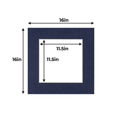 Pack of 25 Navy Canvas Texture Precut Acid-Free Matboards
