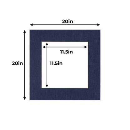 Pack of 25 Navy Canvas Texture Precut Acid-Free Matboards