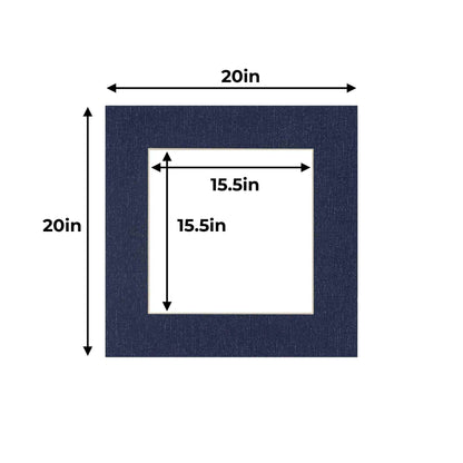 Pack of 25 Navy Canvas Texture Precut Acid-Free Matboards