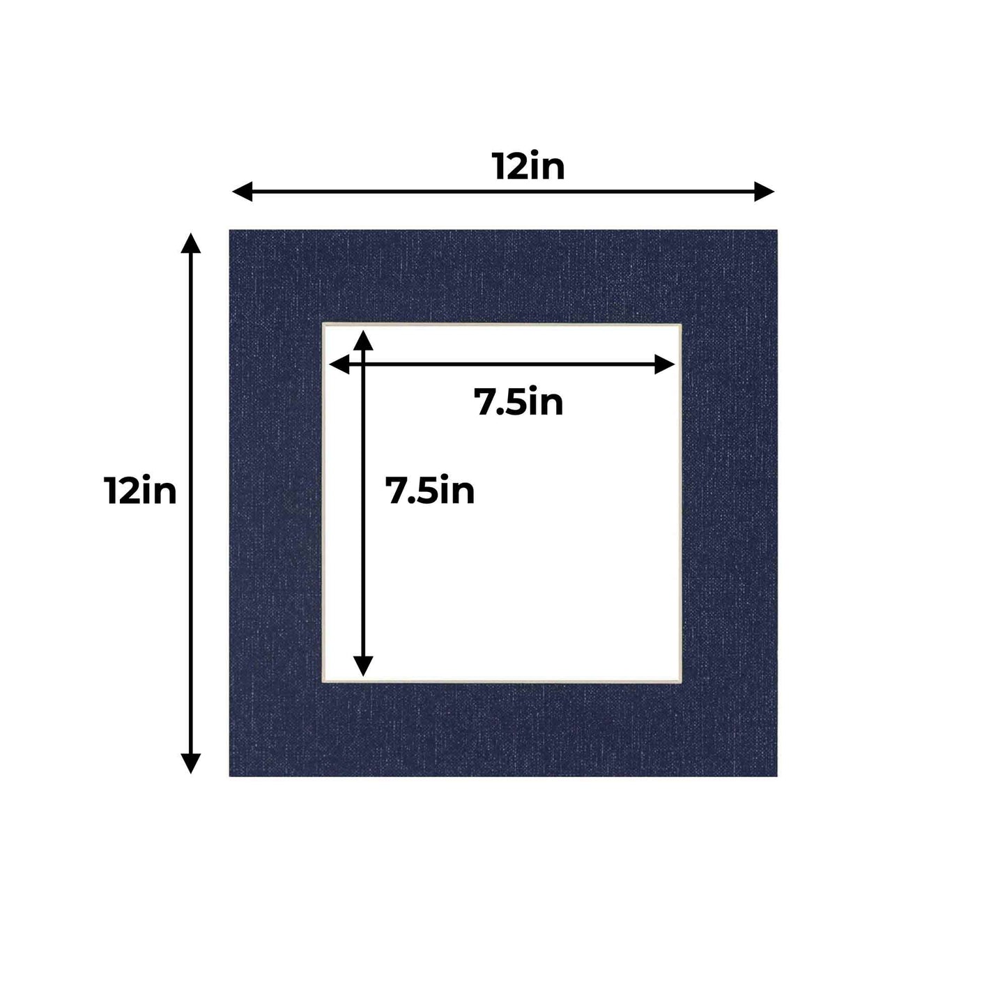 Pack of 10 Navy Canvas Texture Precut Acid-Free Matboards