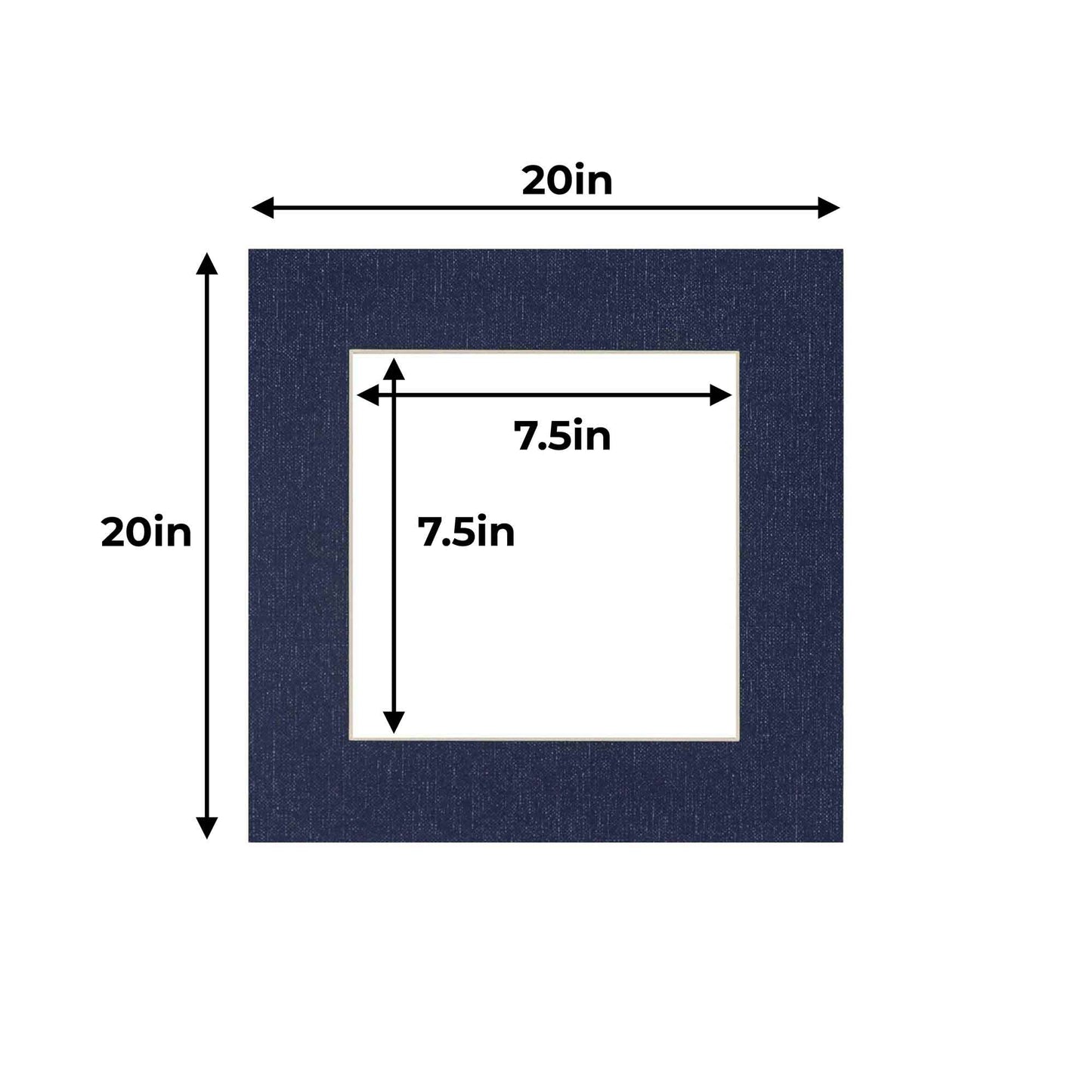 Pack of 10 Navy Canvas Texture Precut Acid-Free Matboards