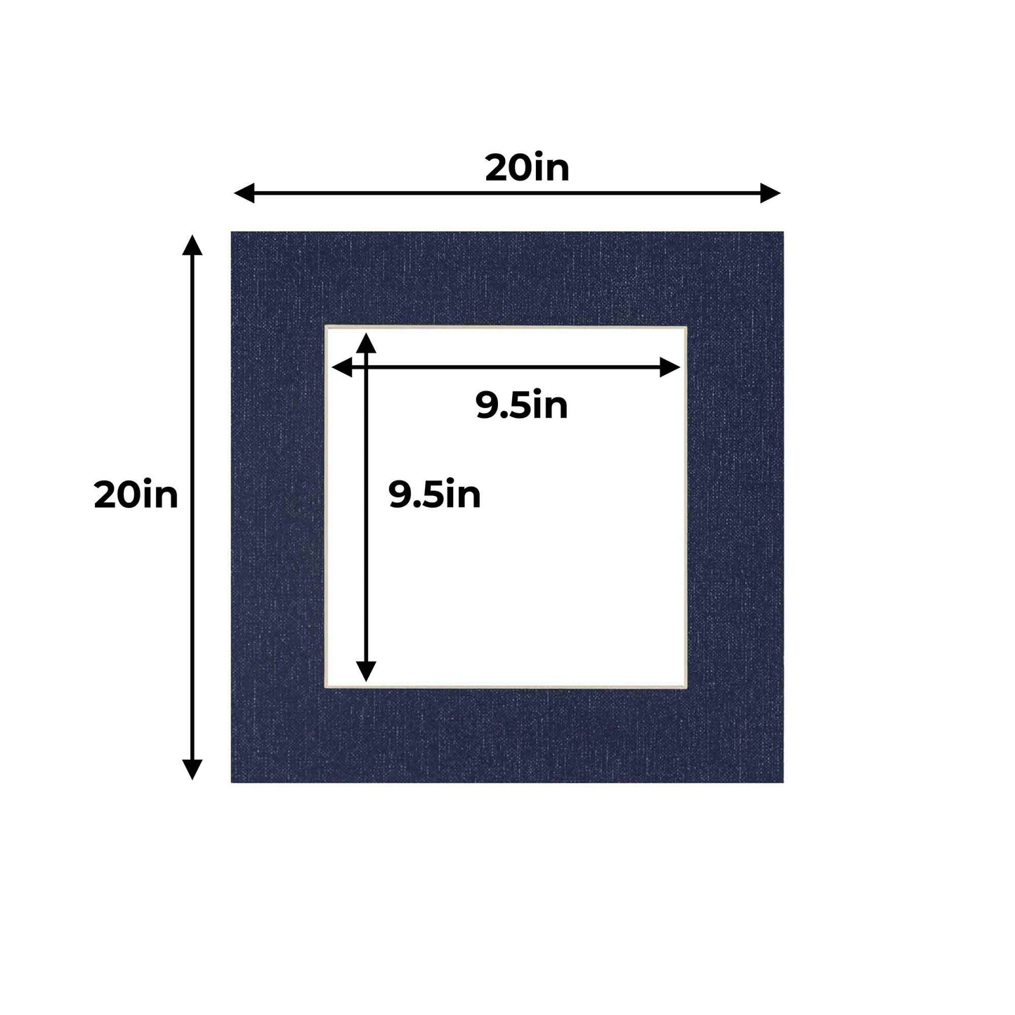 Pack of 10 Navy Canvas Texture Precut Acid-Free Matboards