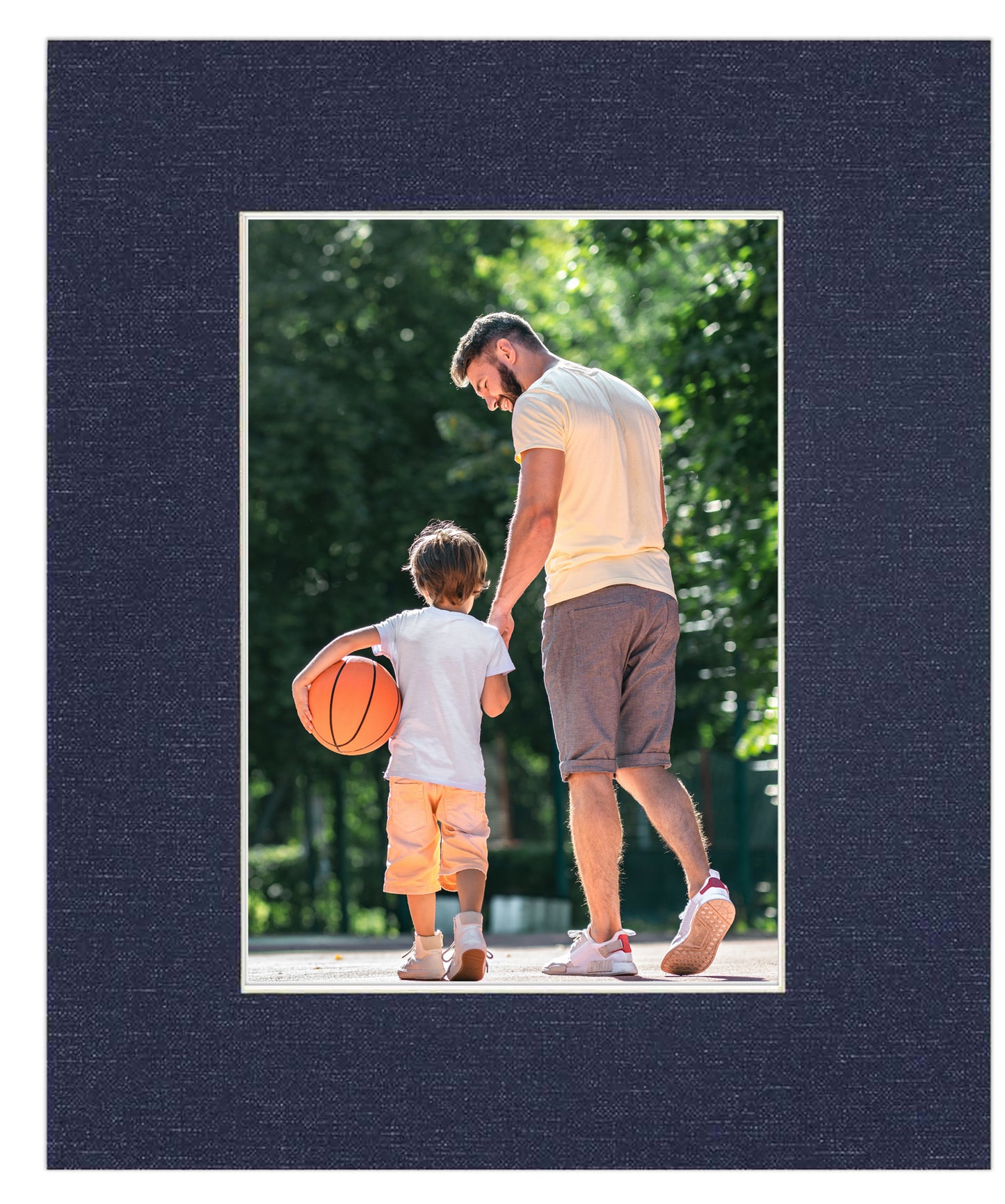 Pack of 10 Navy Canvas Texture Precut Acid-Free Matboards