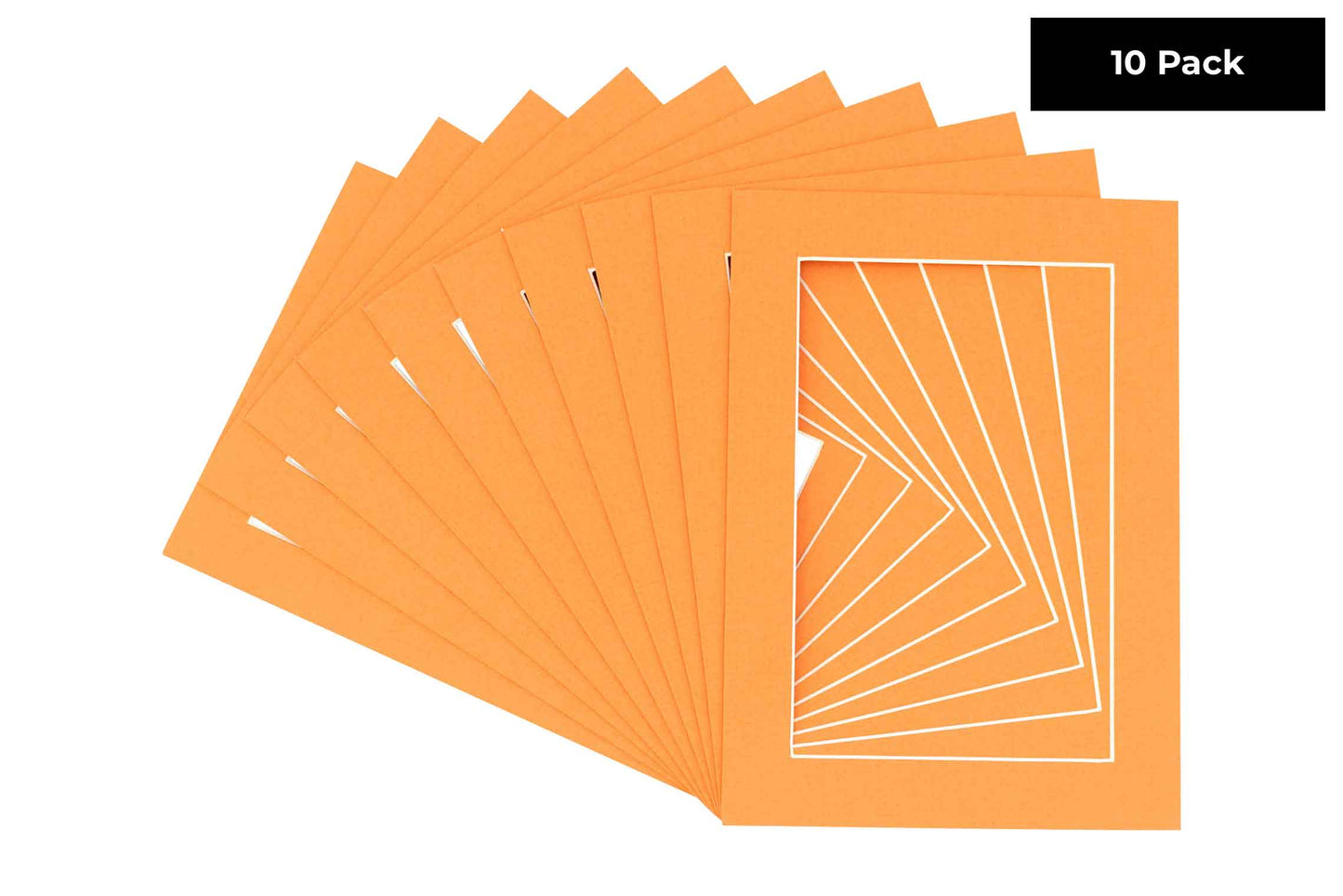 Pack of 10 Burnt Orange Precut Acid-Free Matboard Set with Clear Bags & Backings