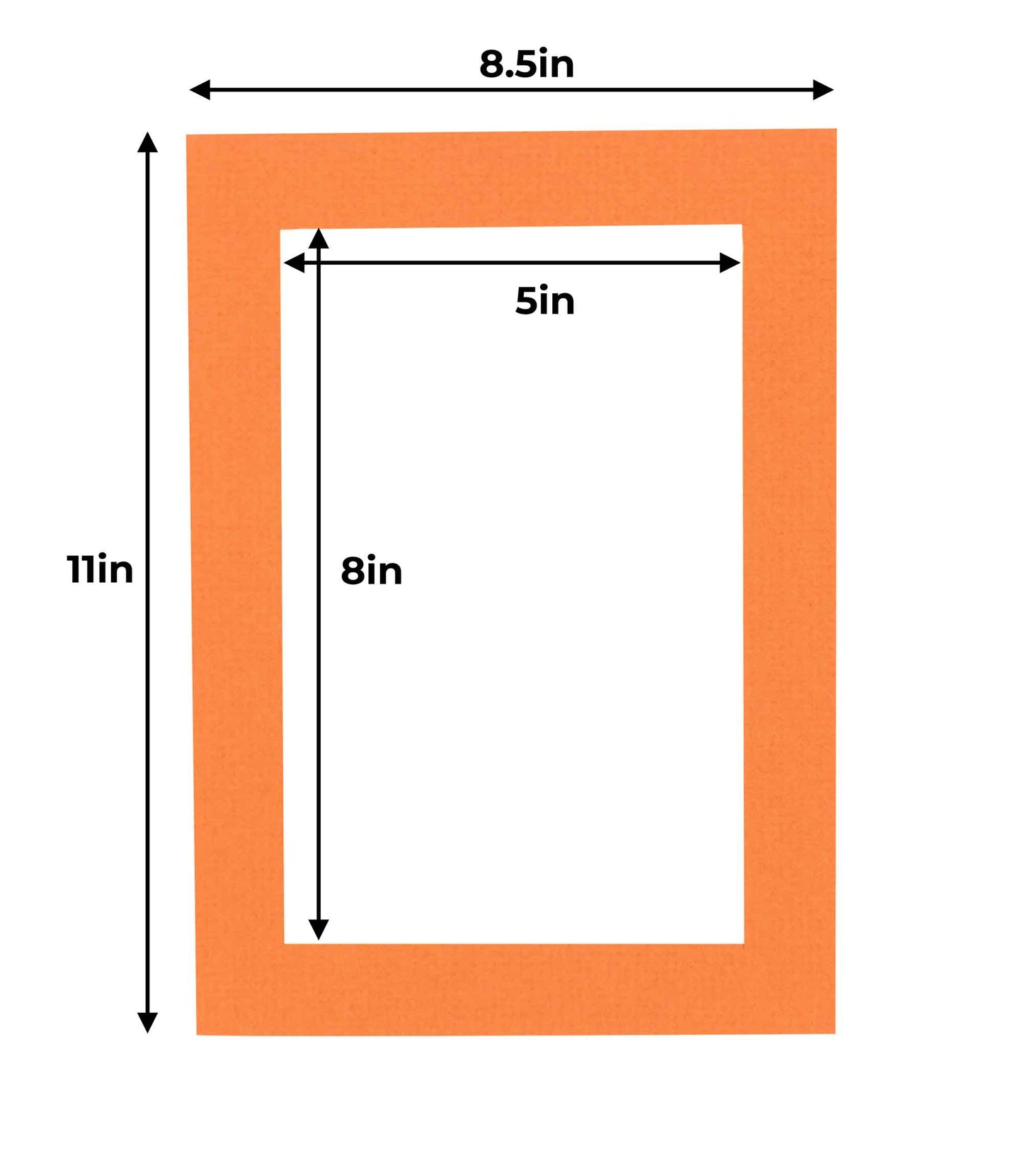 Pack of 10 Burnt Orange Precut Acid-Free Matboard Set with Clear Bags & Backings