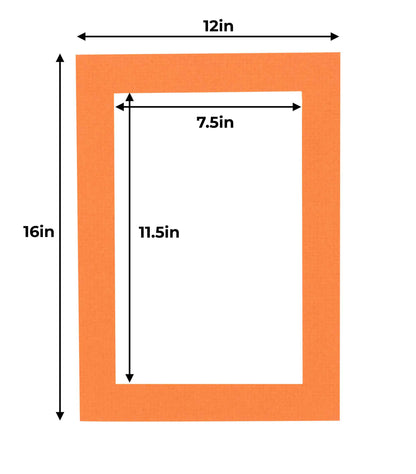 Burnt Orange Precut Acid-Free Matboard Set with Clear Bag & Backing