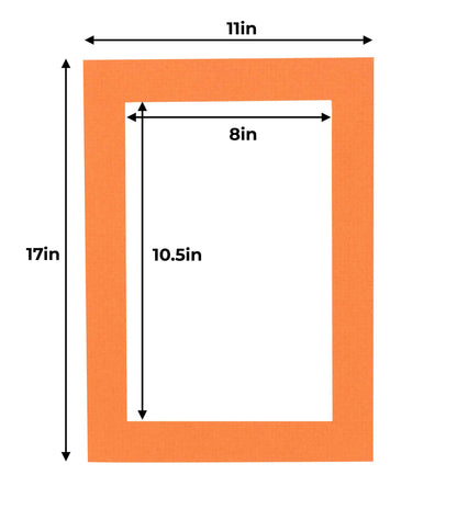 Burnt Orange Precut Acid-Free Matboard Set with Clear Bag & Backing