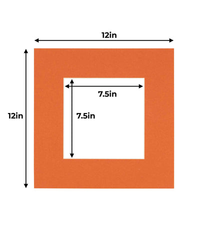 Pack of 10 Burnt Orange Precut Acid-Free Matboard Set with Clear Bags & Backings
