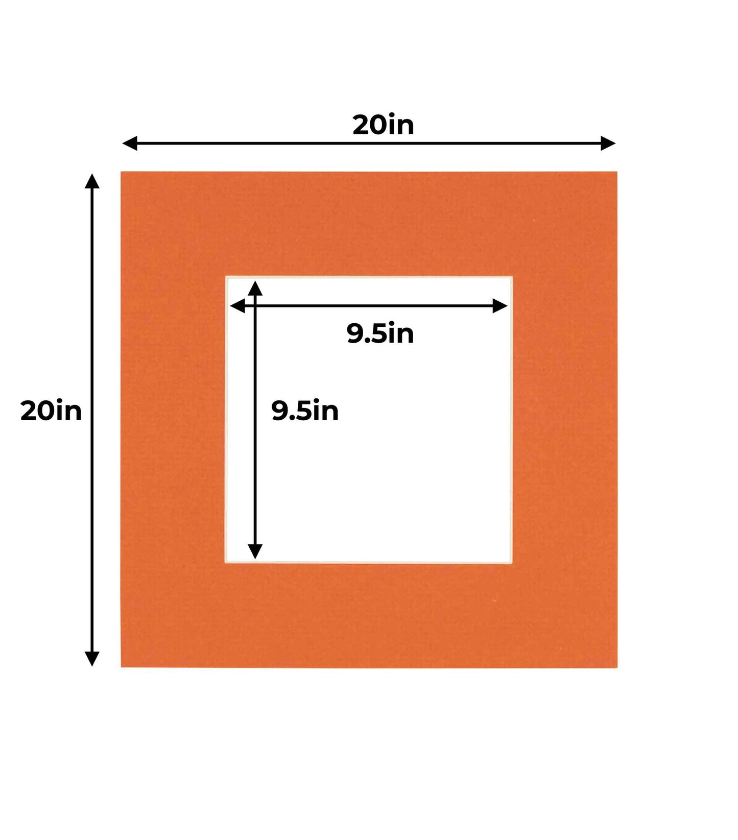 Pack of 10 Burnt Orange Precut Acid-Free Matboard Set with Clear Bags & Backings