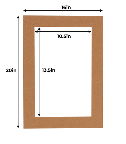 Aged Oak Brown Precut Acid-Free Matboard Set with Clear Bag & Backing