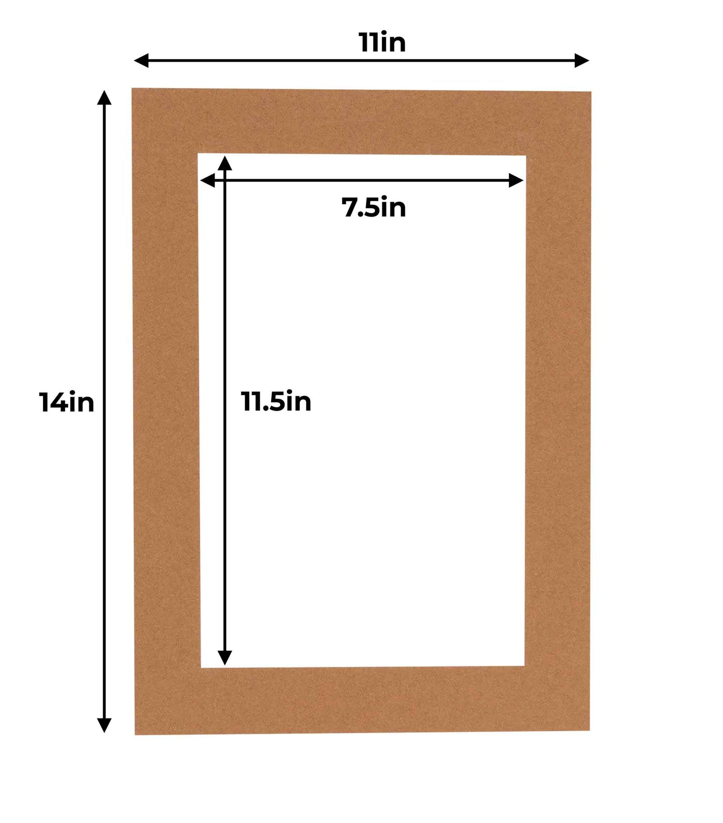 Aged Oak Brown Precut Acid-Free Matboard Set with Clear Bag & Backing